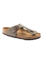 Sporline Birkenstock Ramses erkek terlik, kum beji renginde, deri malzemeli ve ayarlanabilir tokalı parmak arası model