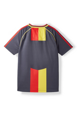 Sporline Puma Galatasaray 1998 çocuk retro forma, füme renkli, %100 polyester, sarı kırmızı detaylı arka görünüm.