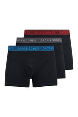JACK&JONES JACWAISTBAND TRUNKS 3 PACK NOOS 12127816 - Siyah/GRi