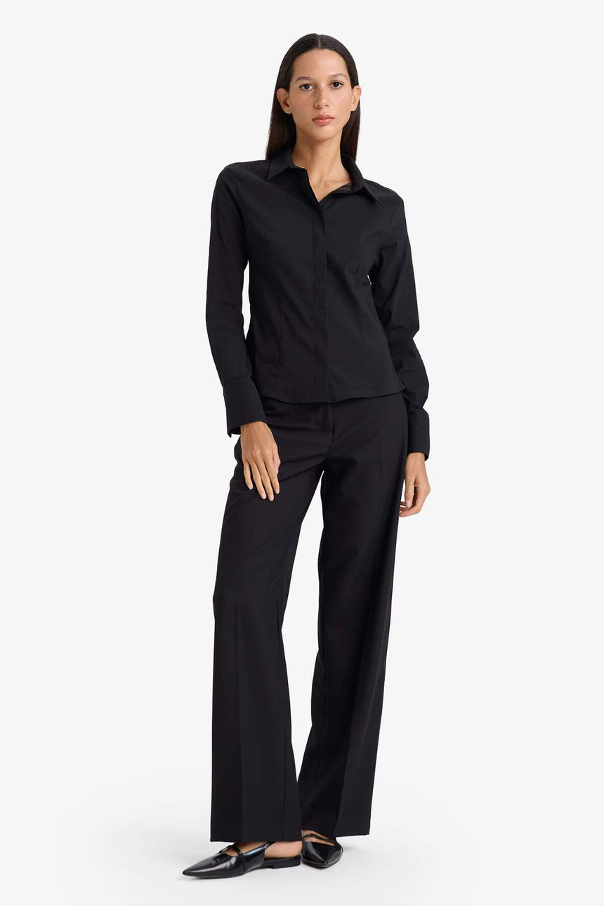 Defacto Kadın Woven Top I5278AZ - Siyah