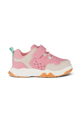 Sporline Vicco pudra pembe suni deri çocuk sneaker, cırt cırtlı tasarım ve rahat taban yapısı ile.