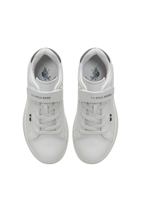 Sporline U.S. Polo Assn. beyaz ve lacivert detaylı, cırt cırtlı tekstil kadın sneaker ayakkabı