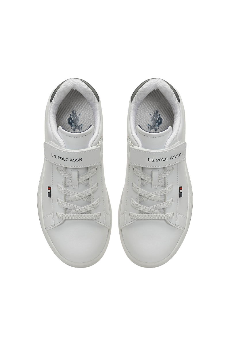 Sporline U.S. Polo Assn. beyaz ve lacivert detaylı, cırt cırtlı tekstil kadın sneaker ayakkabı