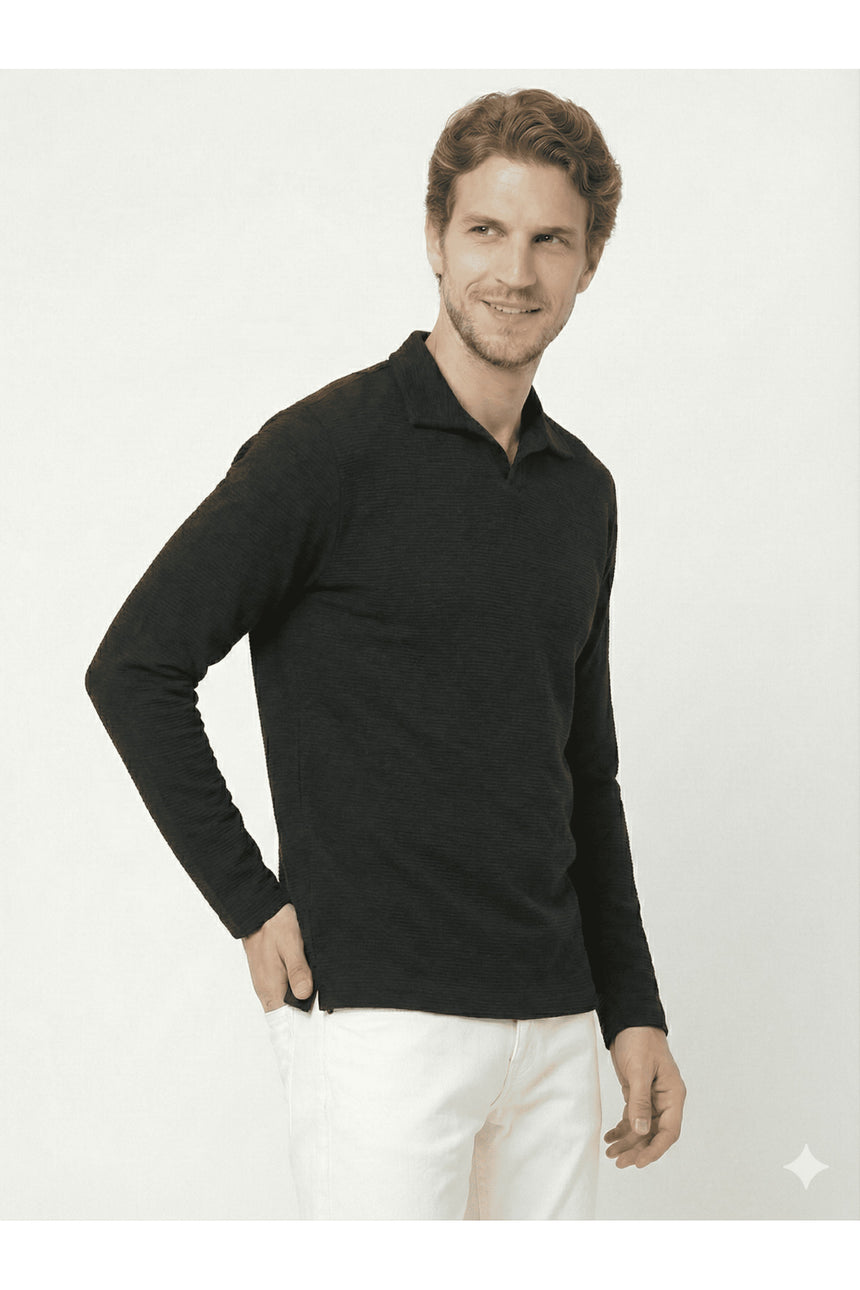 JACK&JONES JCOMAX KNIT CREW NECK LN 12285716 - Siyah