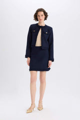 Defacto Kadın Woven Skirt D2870Ax - Koyu Lacivert