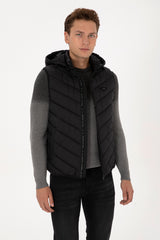 US POLO ASSN ERKEK DOKUMA YELEK 2246383 - Siyah
