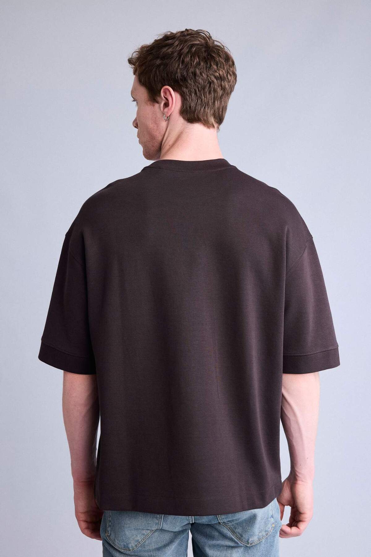 DeFacto Erkek T-Shirt B4844AX - Kahverengi