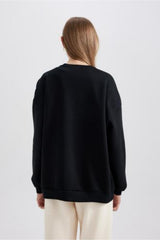 Defacto Kadın Sweat Shirt Y1346Az - Siyah