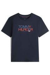 Tommy Hilfiger Erkek BRAND LOVE BIG TEXT TEE MW0MW42369DW5 - Koyu Lacivert
