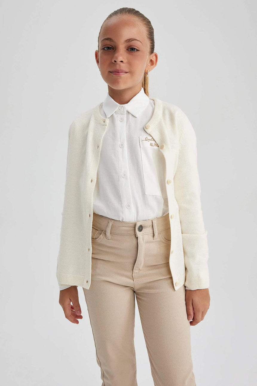 Defacto Çocuk Cardigan N8407A6 - Ekru