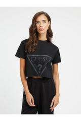 GUESS KADIN ADELE CROP T-SHIRT V2YI06K8HM0 - Koyu Mavi