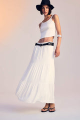 Defacto Kadın Woven Skirt D5033Ax - Kırık Beyaz
