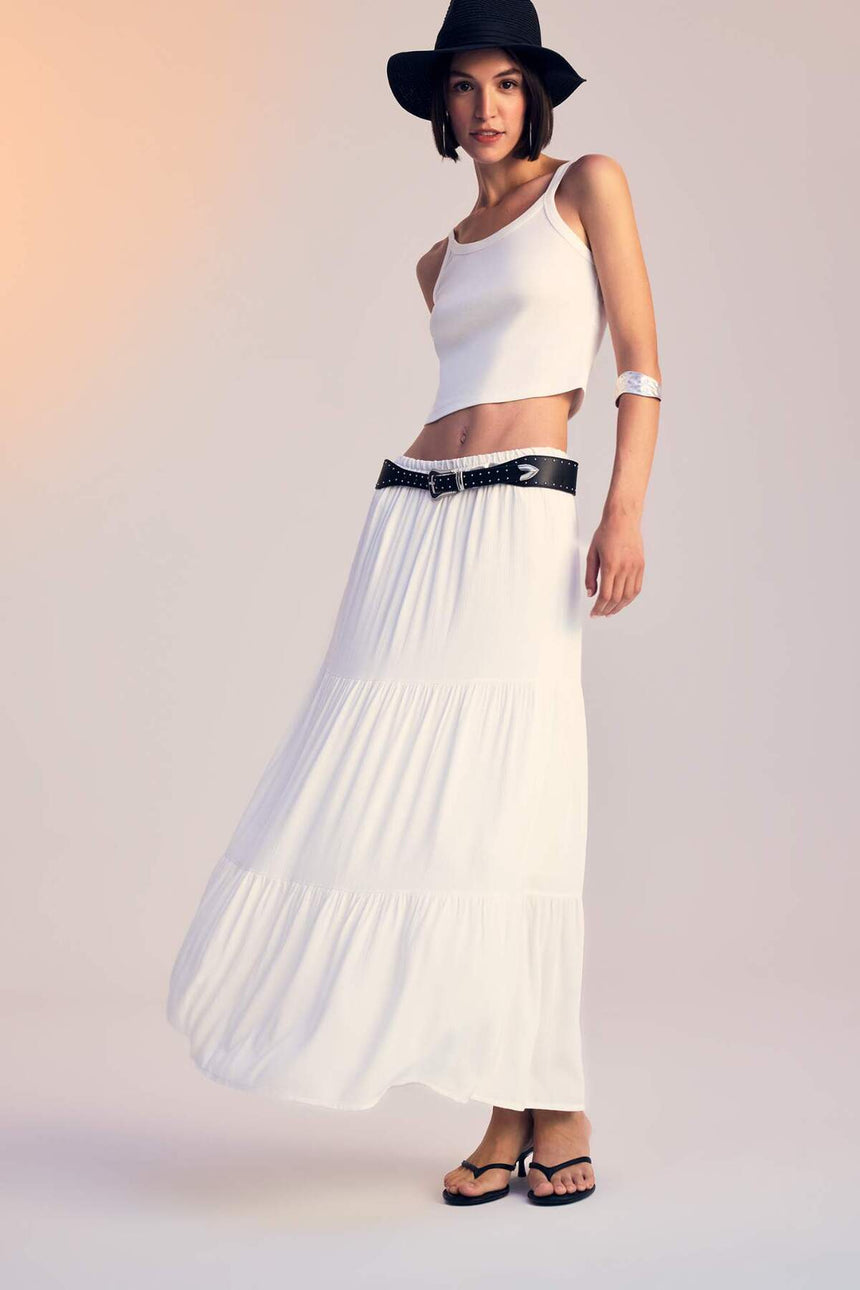 Defacto Kadın Woven Skirt D5033Ax - Kırık Beyaz