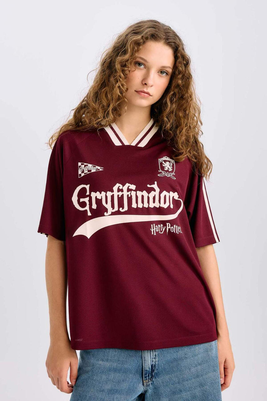 Defacto Kadın Short Sleeve T-Shirt D9140Ax - Bordo