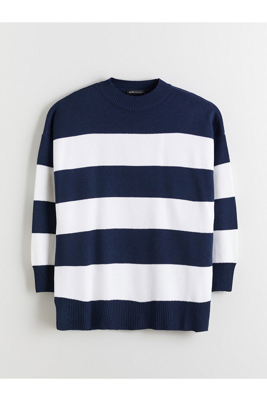 LCW KADIN W5DS21B8 KZK,QUTA-STRIPE-5W-YD - Koyu Mavi