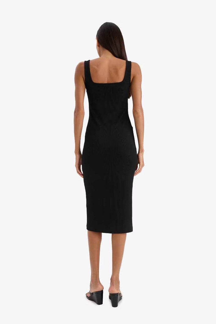 Defacto Kadın Short Sleeve Knitted Dress Z7577Az - Siyah