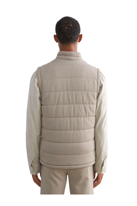 Sporline LC Waikiki gri kahverengi erkek şişme yelek, %100 polyester, arkadan görünüm