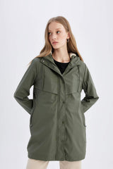 Defacto Kadın Raincoat A0982Ax - Koyu Yeşil