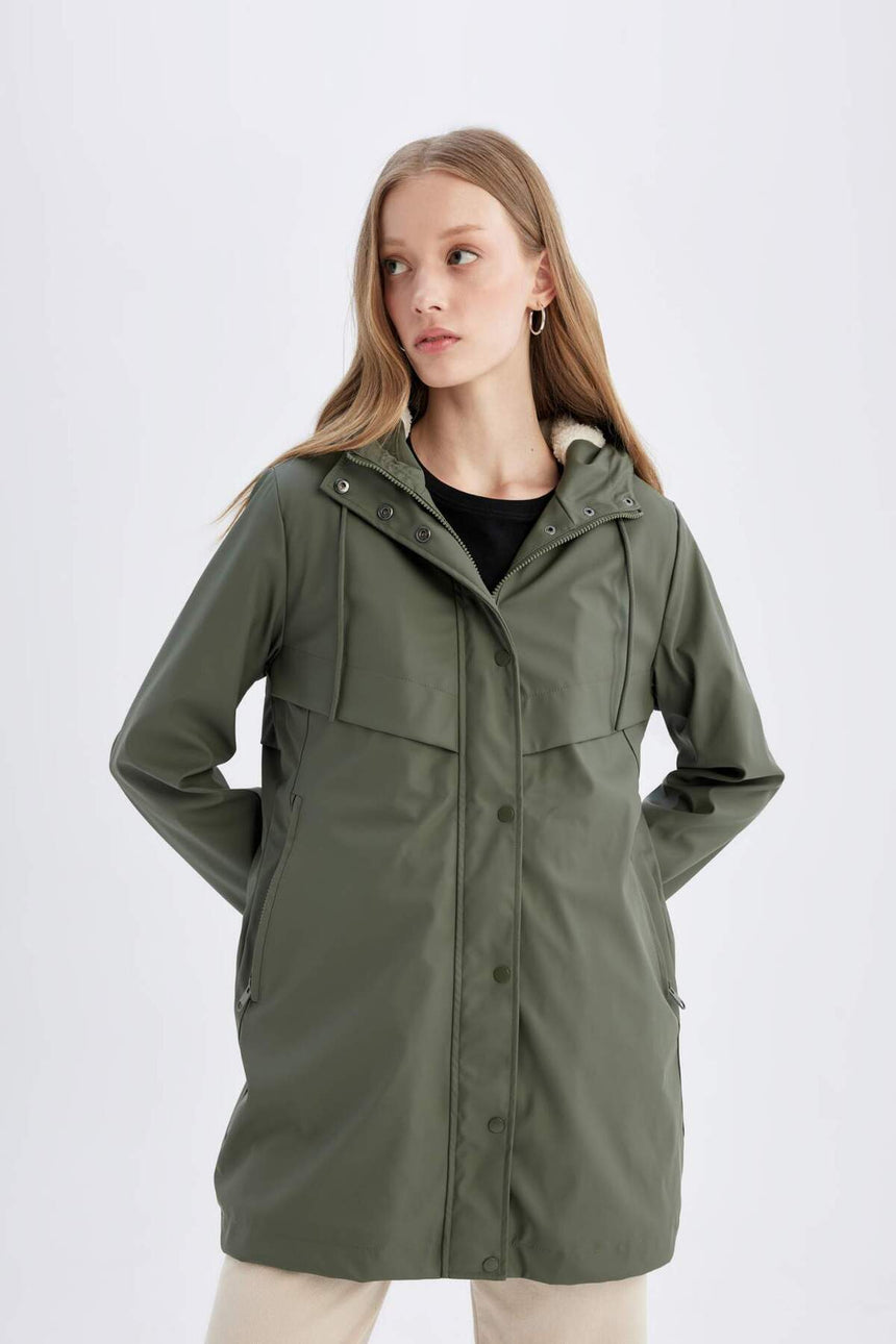 Defacto Kadın Raincoat A0982Ax - Koyu Yeşil