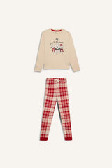 Defacto Çocuk Knitted Pyjamas D8790A8 - Kum Beji