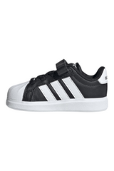 Sporline adidas Streettalk siyah suni deri unisex çocuk spor ayakkabı, beyaz detaylı ve cırt cırtlı tasarım