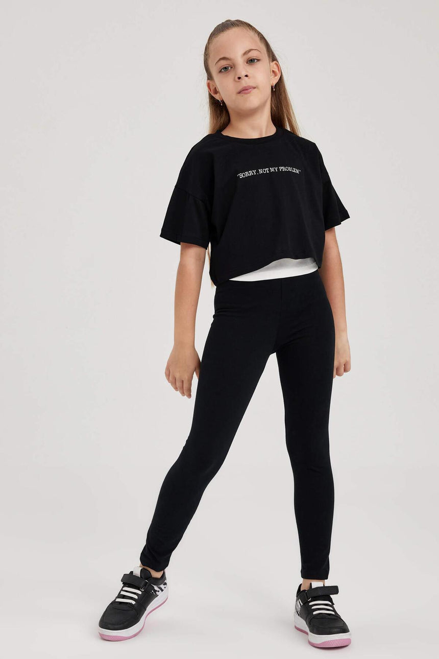 Defacto Çocuk Leggings A6907A8 - Siyah