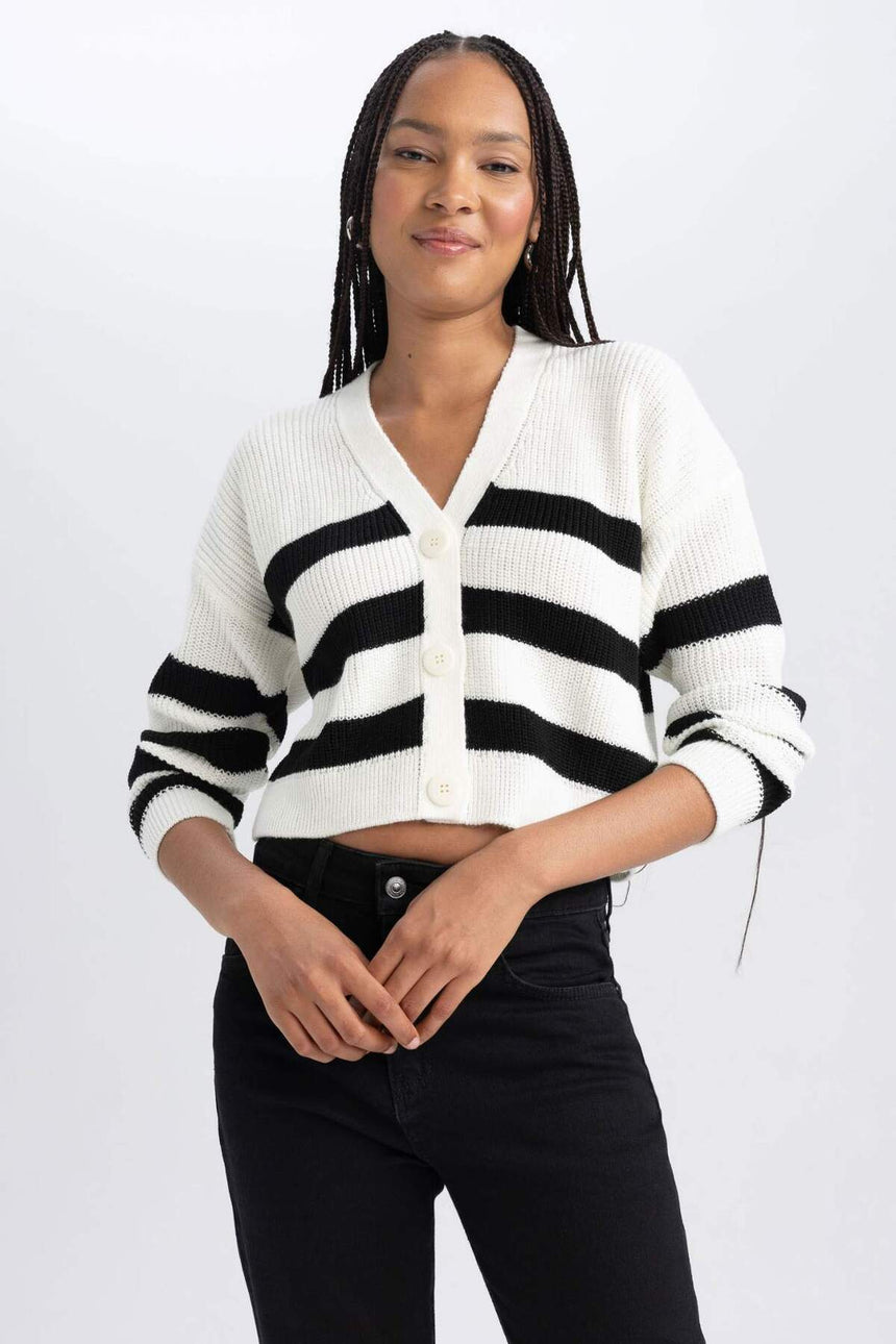Defacto Kadın Cardigan Z8539AZ - Ekru