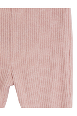 Sporline LC Waikiki mat pembe renkli, fitilli dokuya sahip esnek çocuk süper skinny tayt