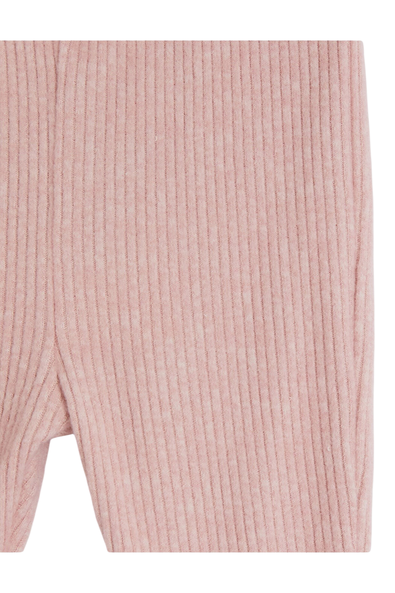 Sporline LC Waikiki mat pembe renkli, fitilli dokuya sahip esnek çocuk süper skinny tayt