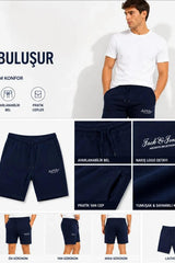 JACK&JONES JPSTGORDON ARCHIVE SWEAT SHORTS MID SN 12288638 - Koyu Mavi