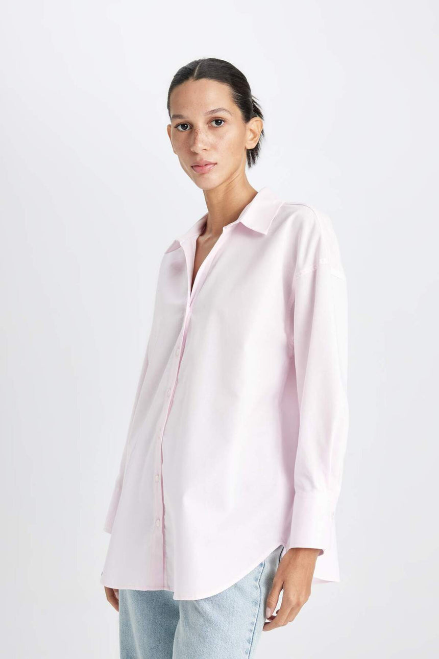 Defacto Kadın Long Sleeve Shirt C4597Ax - Açık Pembe