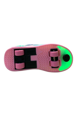 Sporline PEPİNO çocuk sneaker taban detayı, pembe tekstil tabanlı, ışıklı tekerlekli tasarım