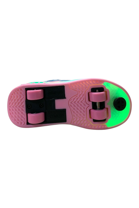 Sporline PEPİNO çocuk sneaker taban detayı, pembe tekstil tabanlı, ışıklı tekerlekli tasarım