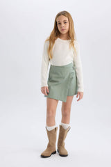 Defacto Çocuk Woven Skirt D9302A8 - Açık Yeşil