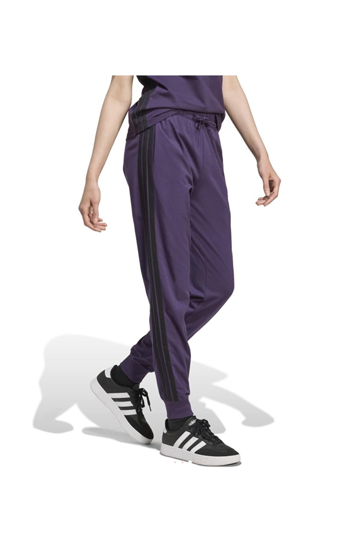 adidas 3-Stripes Single Jersey Kadın Jogger Eşofman Altı JX7591 - Mor