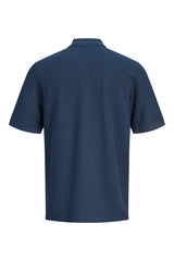 JACK&JONES JJEAUSTIN ZIP POLO SS NOOS PLS 12284618 - Koyu Lacivert