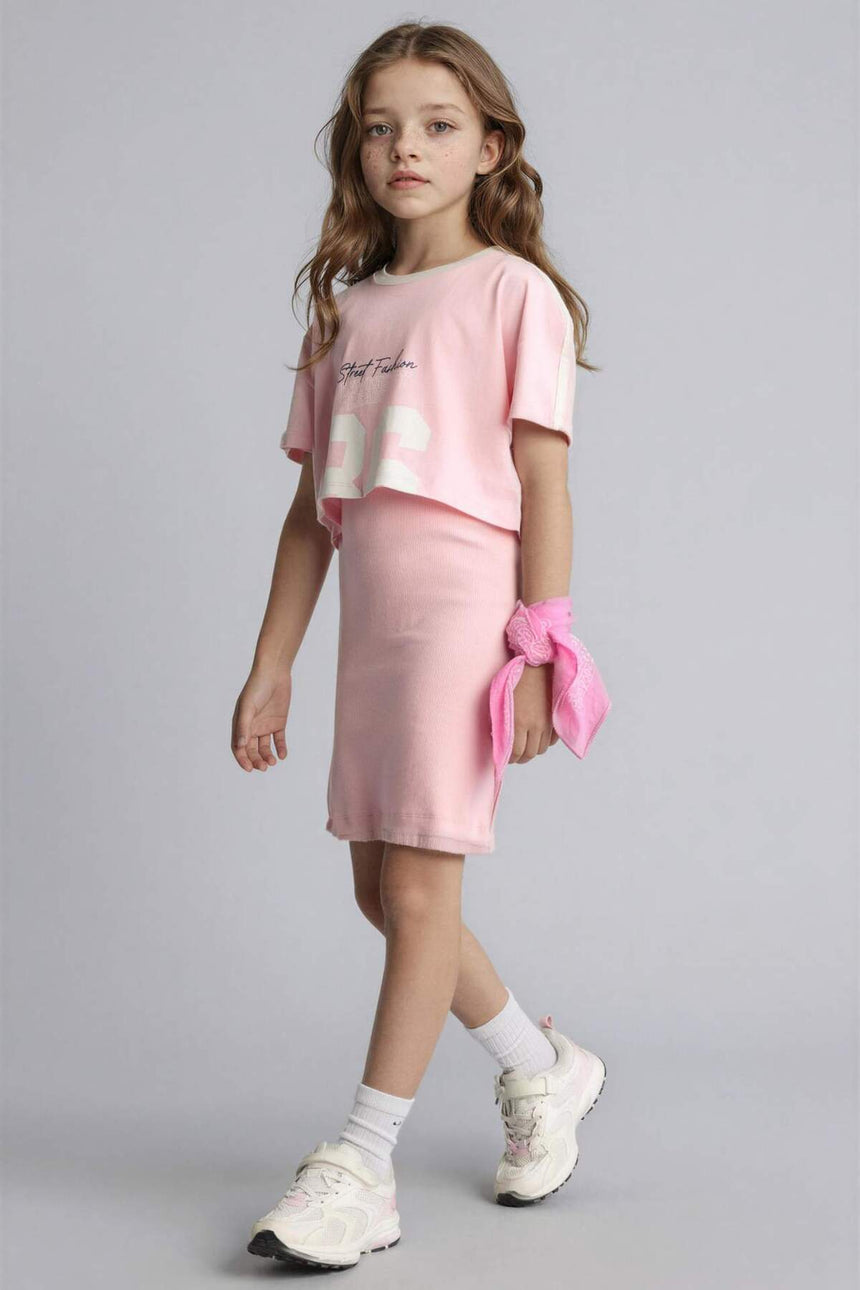 Defacto Çocuk Knitted Dress D2339A8 - Pembe