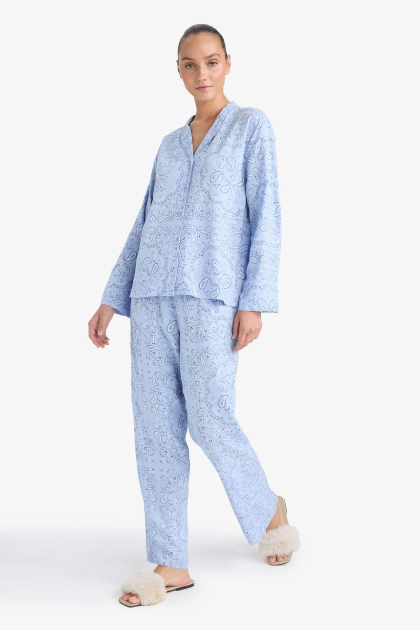 DeFacto F9824AX Kadın Pijama Takımı - Açık Mavi