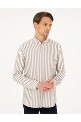 pierre cardin erkek dokuma gömlek 2021868 - Kahverengi