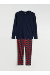 LC Waikiki Erkek Penye Pijama Takımı W6M777D8 - Koyu Lacivert