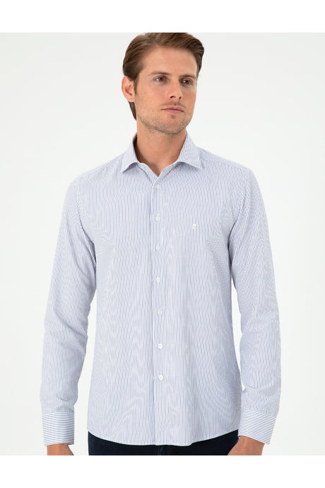 pierre cardin erkek dokuma gömlek 2001525 - AÇIK MAVİ