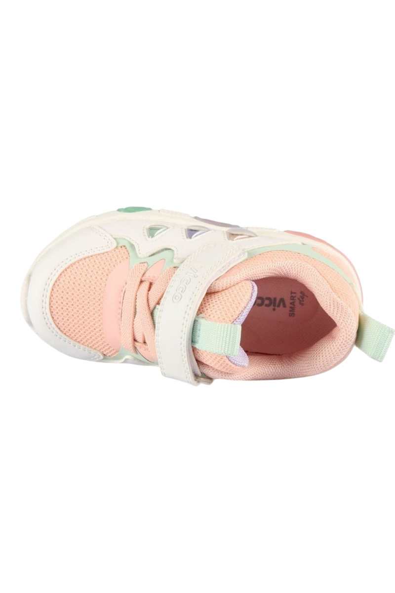 Sporline Vicco pudra pembe suni deri çocuk sneaker, cırt cırtlı tasarım ve konforlu iç taban yapısı