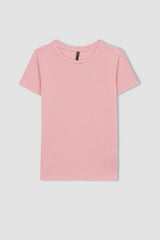 DeFacto W7299AZ Kadın T-Shirt - Açık Pembe