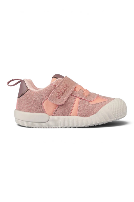 Sporline Vicco pudra pembe PU çocuk sneaker, cırt cırtlı tasarım ve dayanıklı taban yapısı
