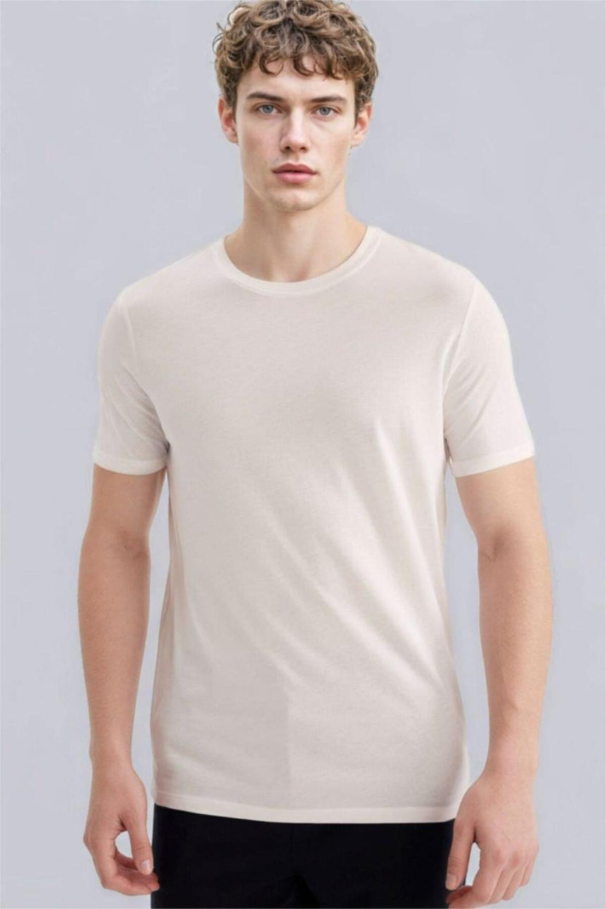 Defacto Erkek Short Sleeve T-Shirt M6606AZ - Beyaz