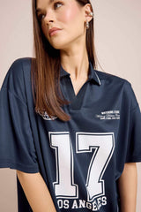 Defacto Kadın Short Sleeve T-Shirt E5368Ax - Koyu Lacivert