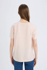 Defacto Kadın Short Sleeve T-Shirt E0720Ax - Açık Pembe