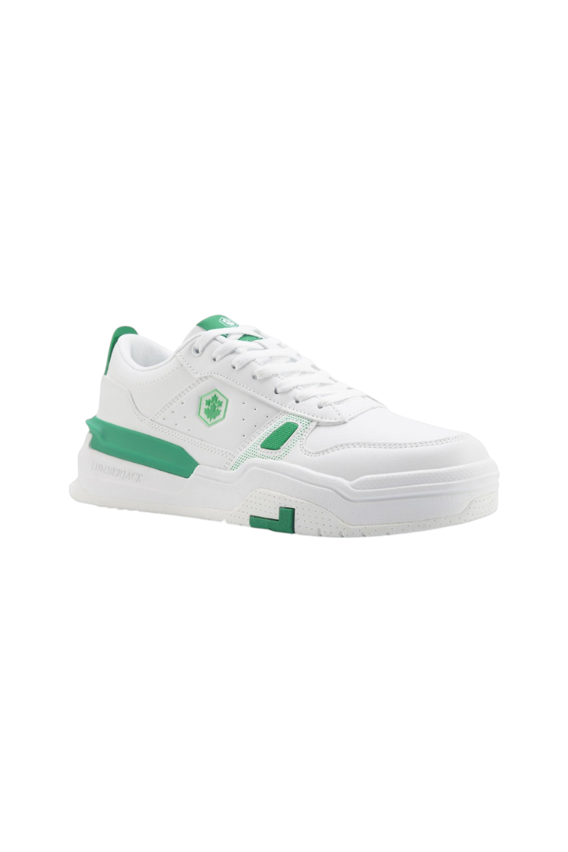 Sporline Lumberjack Tranko beyaz ve yeşil detaylı tekstil erkek sneaker ayakkabı