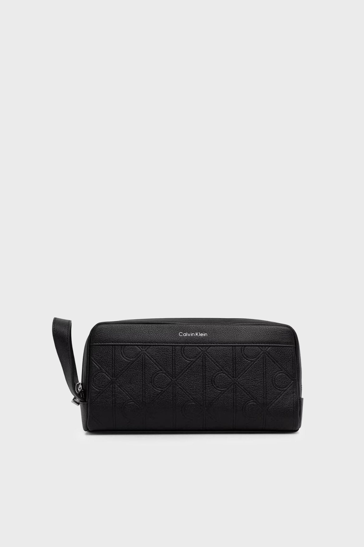 Calvin Klein XL Emblem AOP Emboss Dopp Kit Erkek Kozmetik Çantası LV04D1219G - Siyah