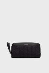 Calvin Klein XL Emblem AOP Emboss Dopp Kit Erkek Kozmetik Çantası LV04D1219G - Siyah